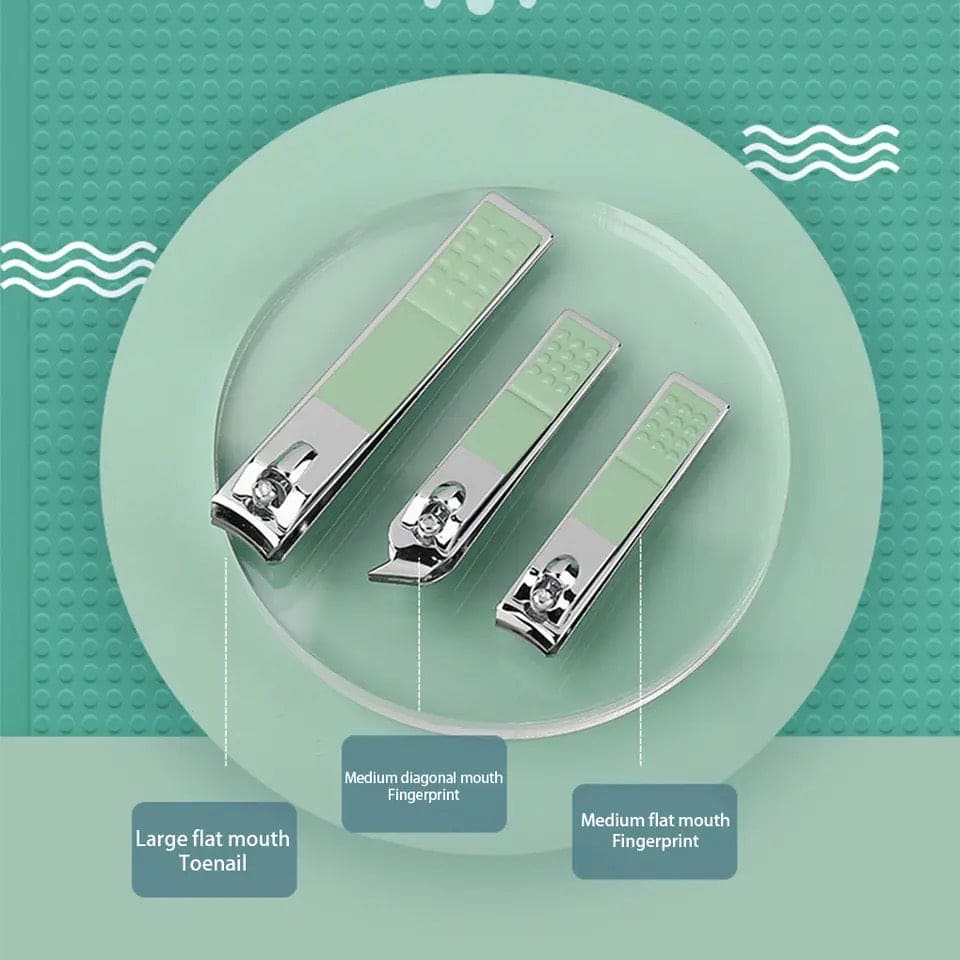 Set Of 16 Nail Clipper, Stainless Steel Manicure Kit With Folding Bag