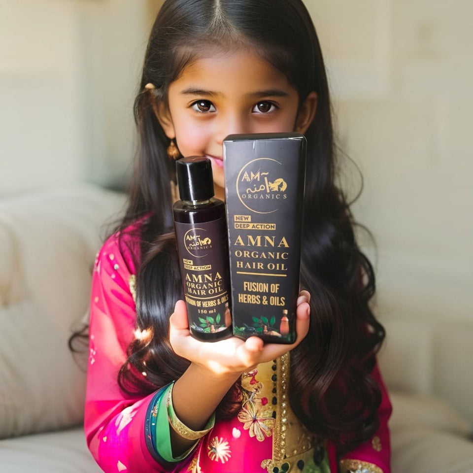 Amna Organics Hair Oil – Herbal Blend for Hair Growth, Shine & Dandruff Control