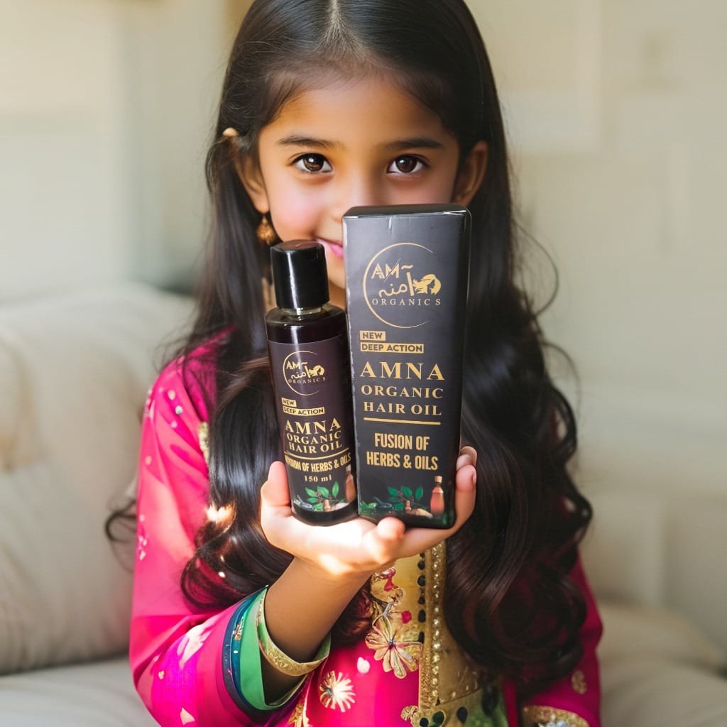 Amna Organics Hair Oil – Herbal Blend for Hair Growth, Shine & Dandruff Control