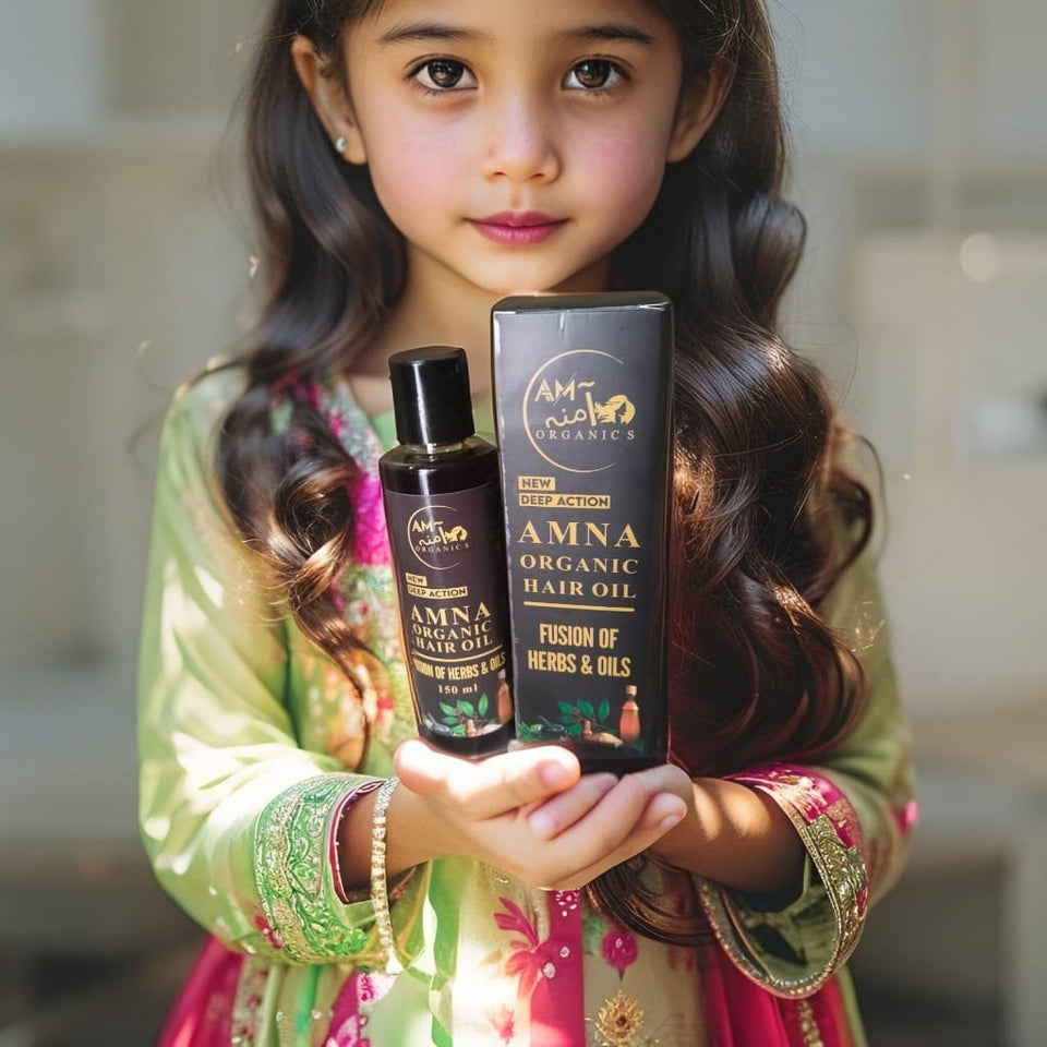Amna Organics Hair Oil – Herbal Blend for Hair Growth, Shine & Dandruff Control