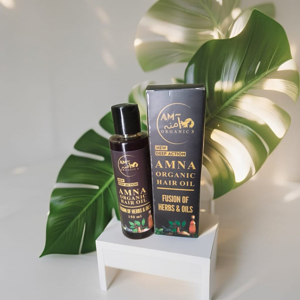 Amna Organics Hair Oil – Herbal Blend for Hair Growth, Shine & Dandruff Control