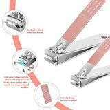 Set Of 16 Nail Clipper, Stainless Steel Manicure Kit With Folding Bag