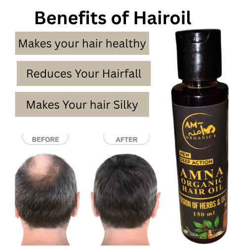 Amna Organic Hair Oil – Pure Herbal Formula for Long, Shiny & Healthy Hair