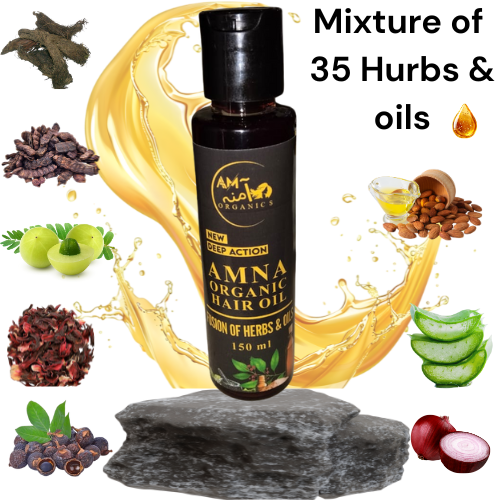 Amna Organic Hair Oil – Pure Herbal Formula for Long, Shiny & Healthy Hair